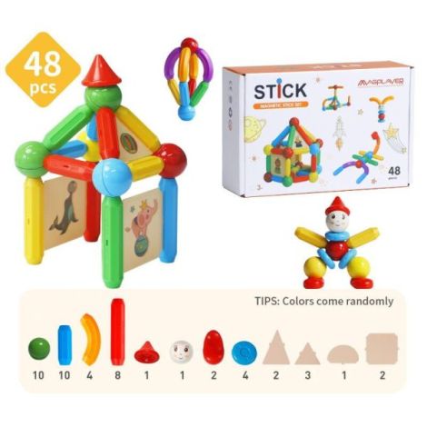 Set de constructie magnetic - stick (48 piese) - poza 4