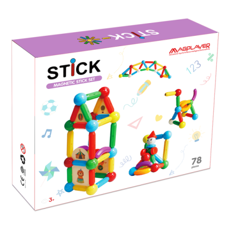 Set de constructie magnetic - stick (78 piese) - poza 1