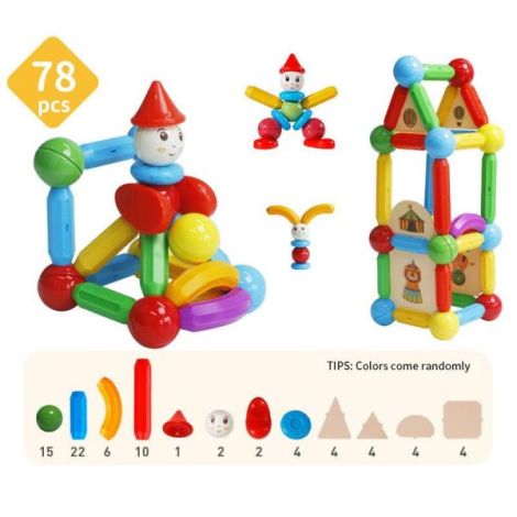 Set de constructie magnetic - stick (78 piese) - poza 2