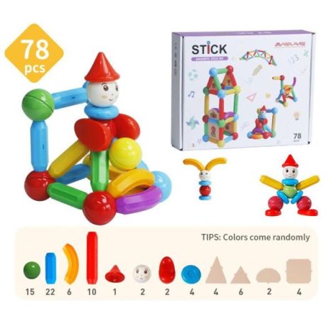 Set de constructie magnetic - stick (78 piese) - poza 3