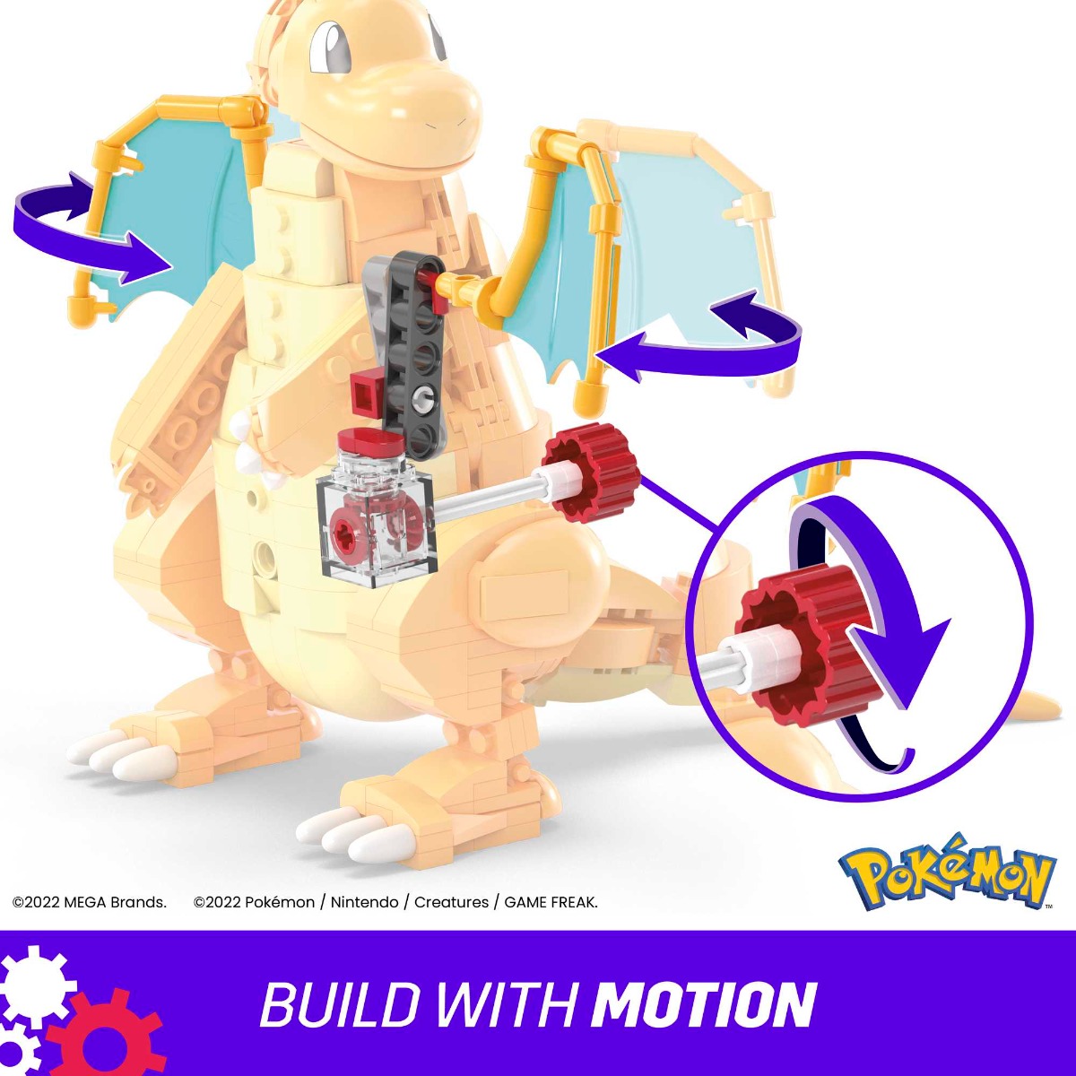 Set de constructie Mega Bloks Construx Pokemon Dragonite 388 piese - poza 3
