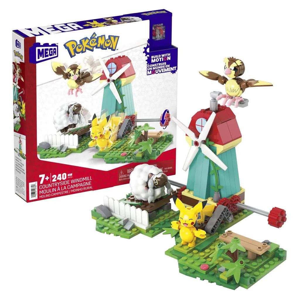 Set de constructie Mega Bloks Pokemon Countryside Windmill 240 piese - poza 1