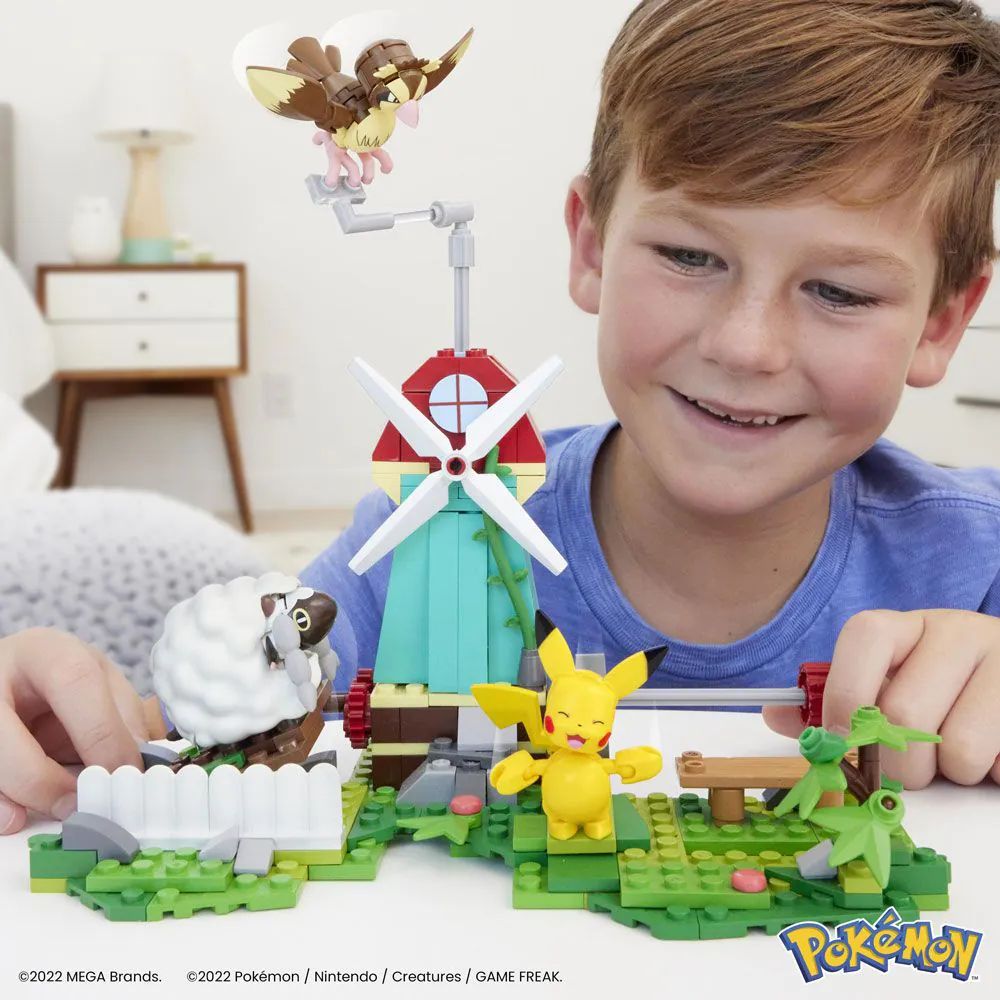 Set de constructie Mega Bloks Pokemon Countryside Windmill 240 piese - poza 3