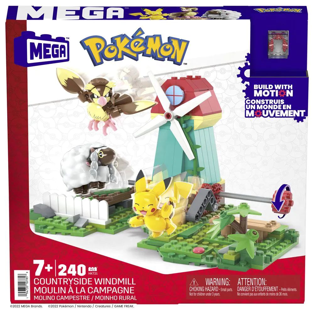 Set de constructie Mega Bloks Pokemon Countryside Windmill 240 piese - poza 4