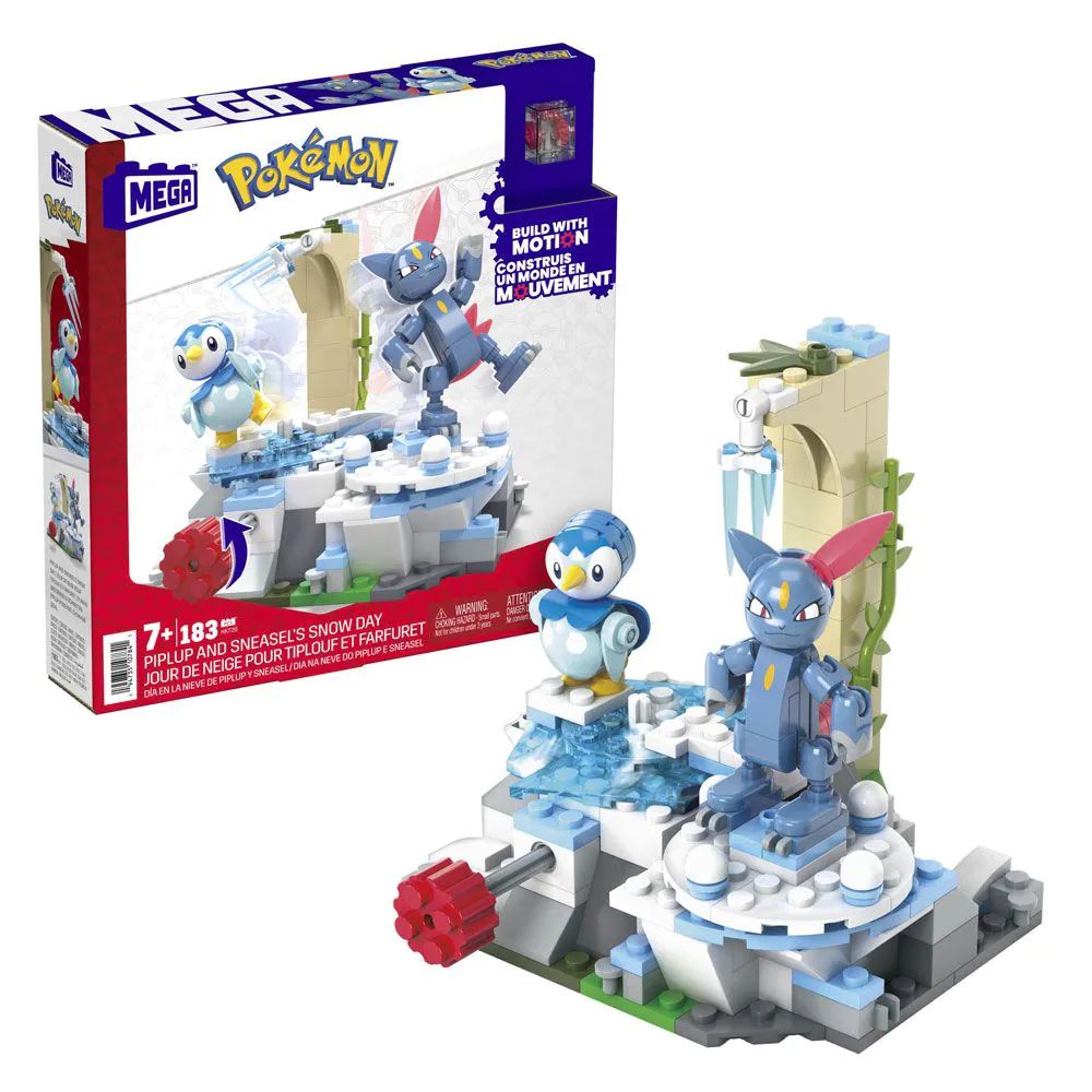 Set de constructie Mega Bloks Pokemon Sneasel Snow Day 183 piese - poza 1