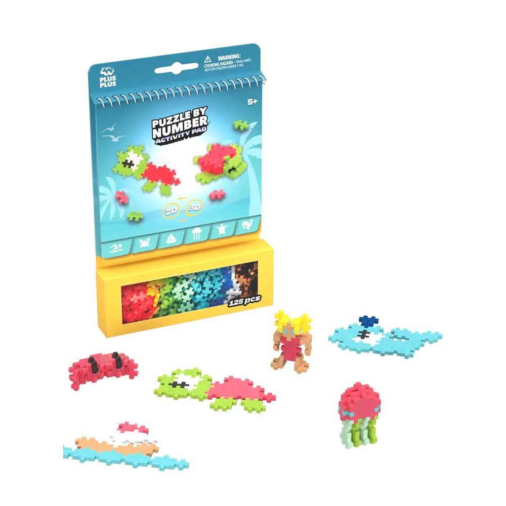 Set de constructie Plus Plus cu sabloane Ocean 125 piese - poza 1