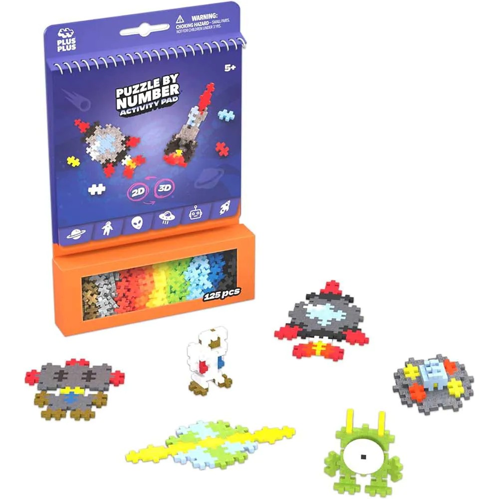 Set de constructie Plus Plus cu sabloane Space 125 piese - poza 1