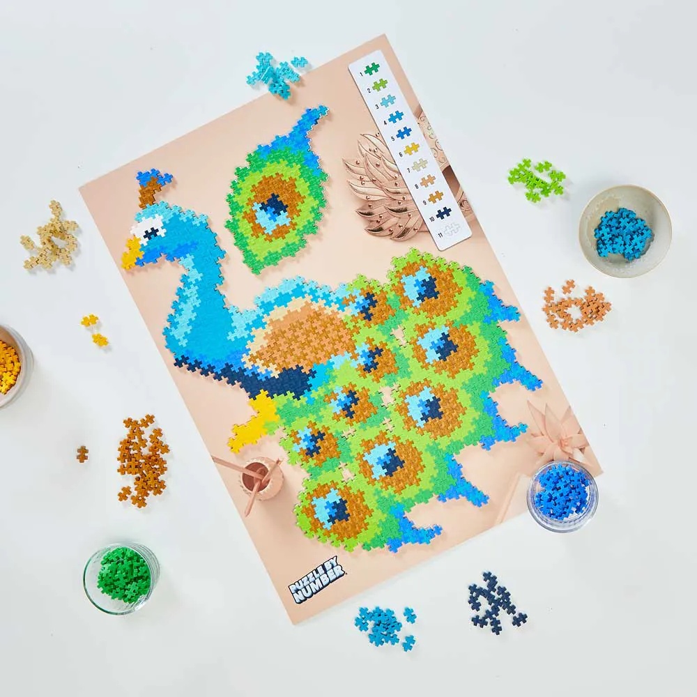 Set de constructie Puzzle pe numere Paun Plus Plus Constructor 800 piese - poza 4