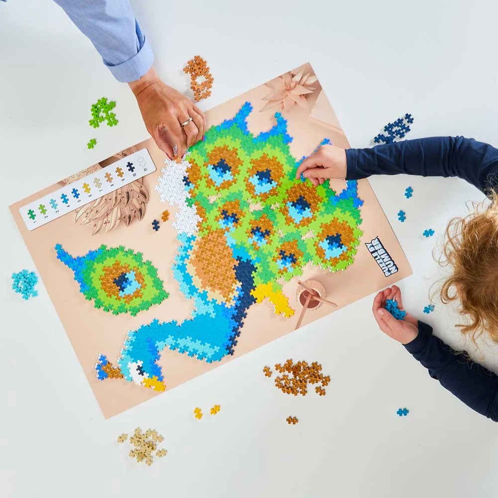 Set de constructie Puzzle pe numere Paun Plus Plus Constructor 800 piese - poza 5