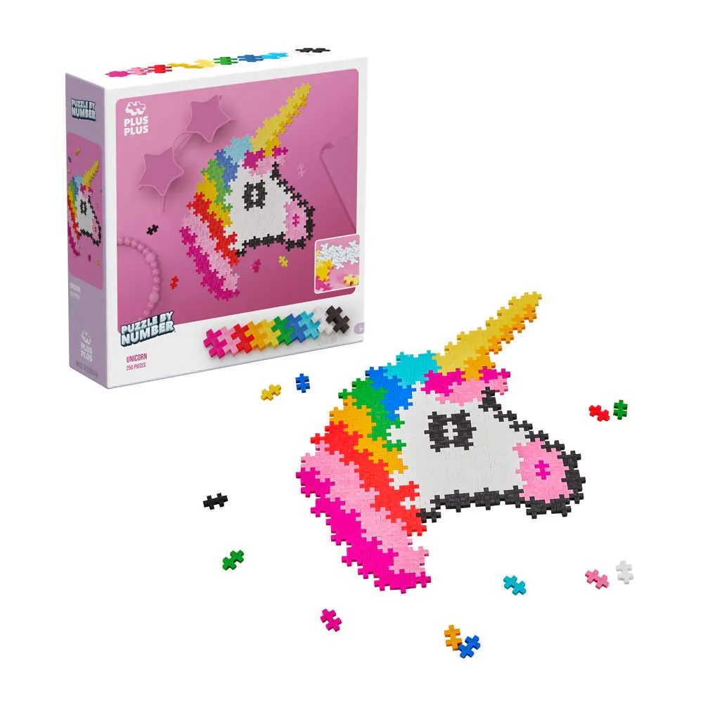 Set de constructie Puzzle pe numere Unicorn Plus Plus Constructor 250 piese - poza 1