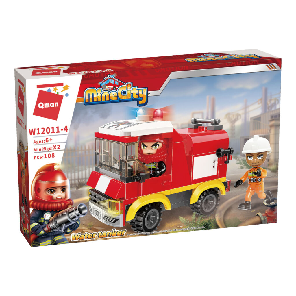 Set de constructie Qman Camion de Pompieri 108 piese - poza 2