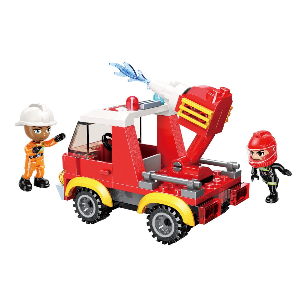 Set de constructie Qman Camion de Pompieri 110 piese - poza 3