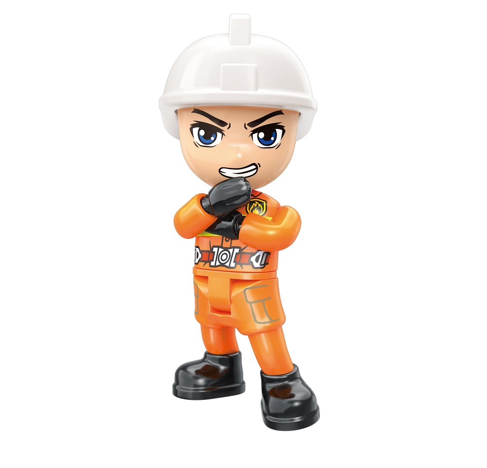 Set de constructie Qman Camion de Pompieri cu Scara 101 piese - poza 3