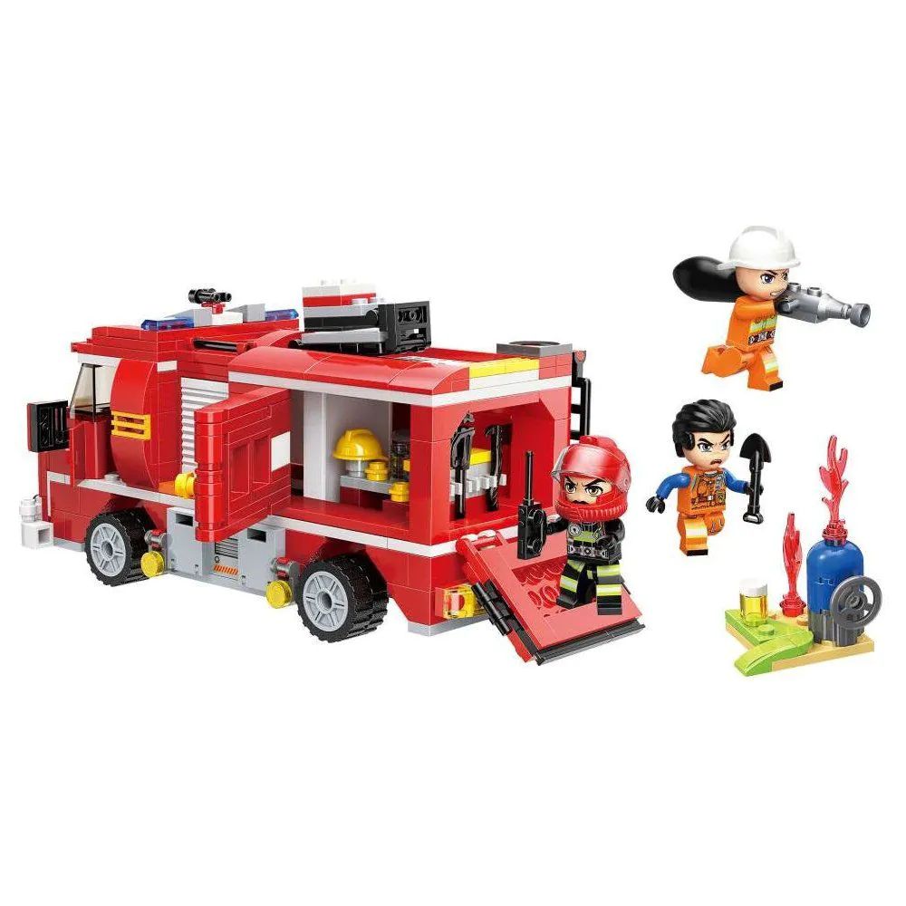 Set de constructie Qman Camion de Pompieri cu Tun de Apa 370 piese - poza 1