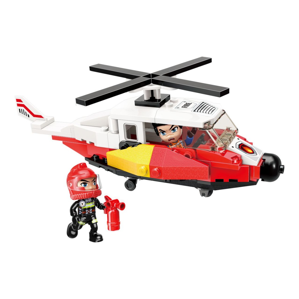 Set de constructie Qman Elicopter de Salvare 91 piese - poza 1