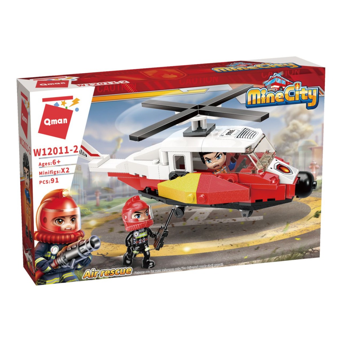 Set de constructie Qman Elicopter de Salvare 91 piese - poza 4