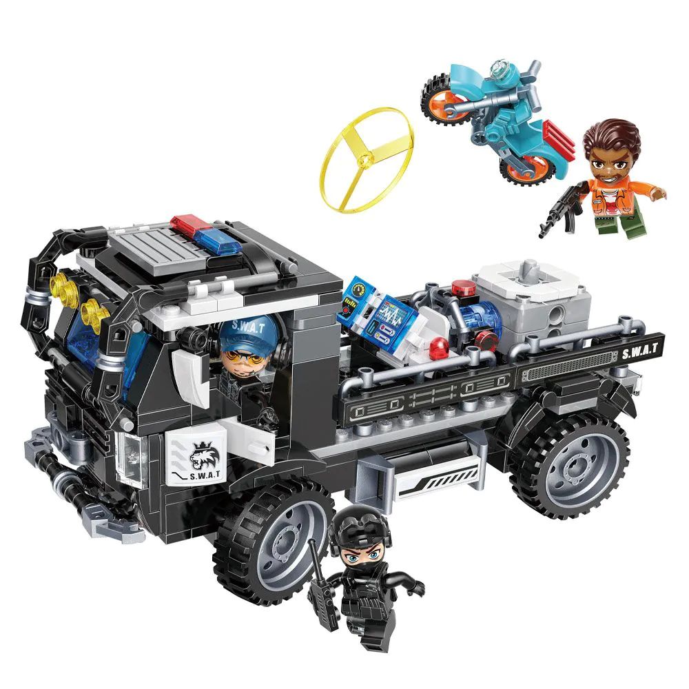 Set de constructie Qman Masina de Politie Roaring Thunder 352 piese - poza 1
