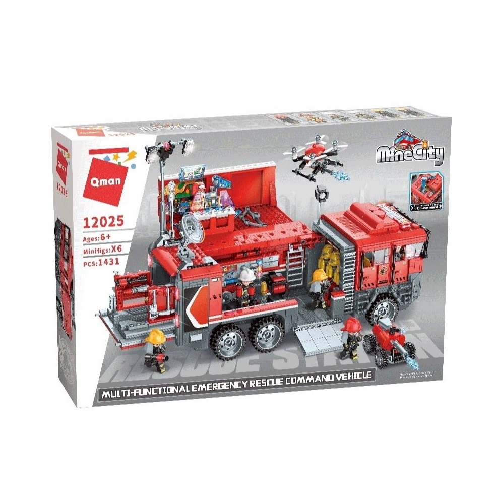 Set de constructie Qman Masina de Pompieri 1431 piese - poza 2