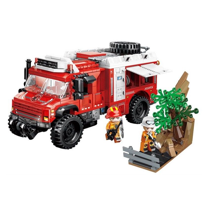 Set de constructie Qman Masina de Pompieri 656 piese - poza 1