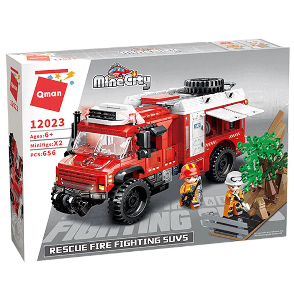 Set de constructie Qman Masina de Pompieri 656 piese - poza 2
