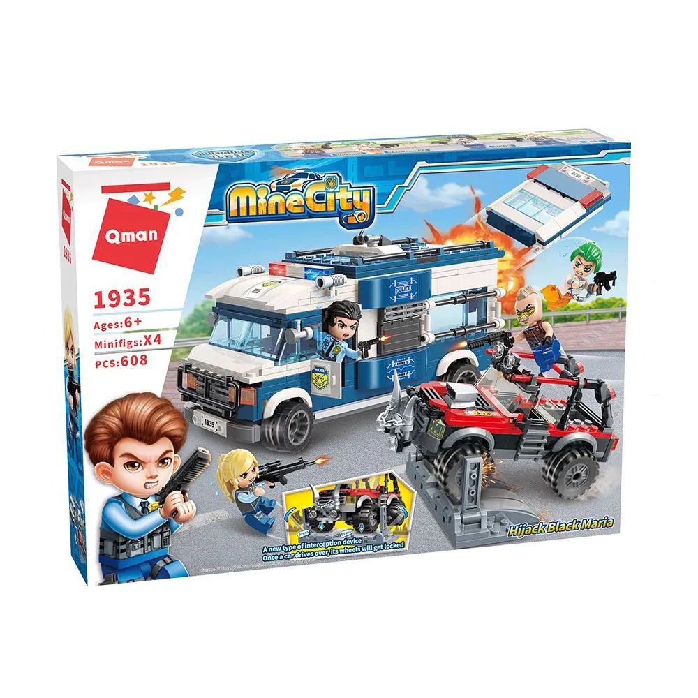 Set de constructie Qman Mine City Camion de Politie si Jeep 608 piese - poza 2