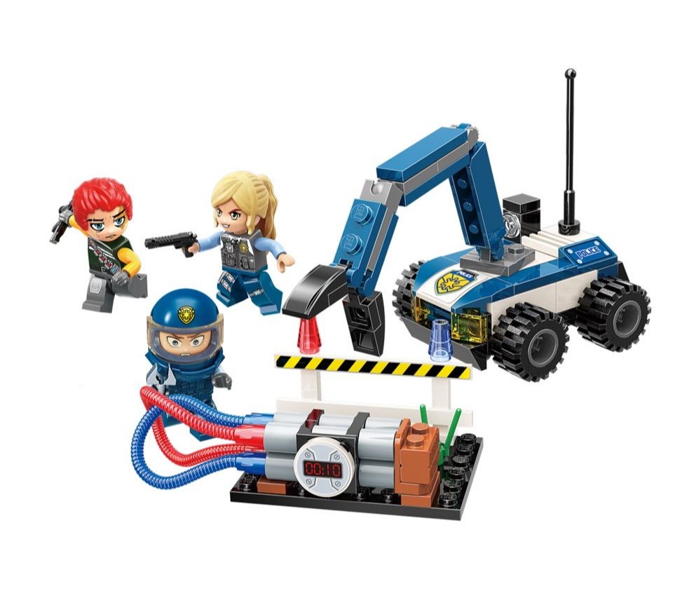 Set de constructie Qman Mine City Echipa de Pirotehnisti 107 piese - poza 1