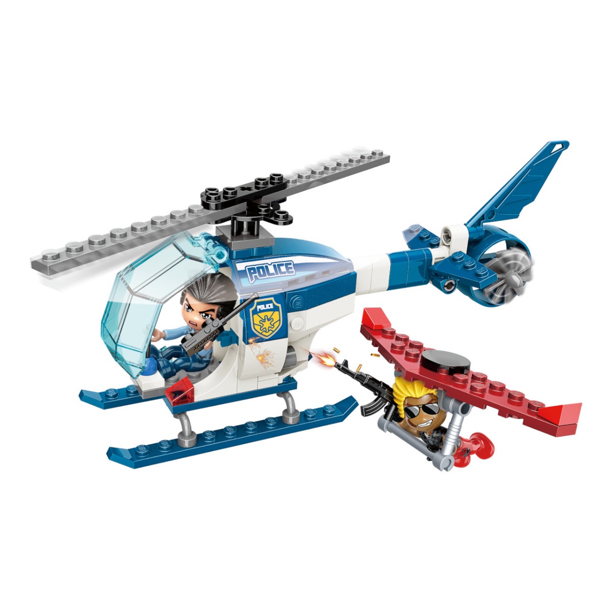 Set de constructie Qman Mine City Urmarire In Aer 106 piese - poza 1