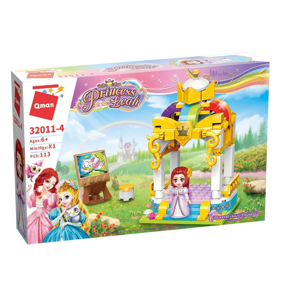 Set de constructie Qman Princess Leah Arcada Colorata 113 piese - poza 2