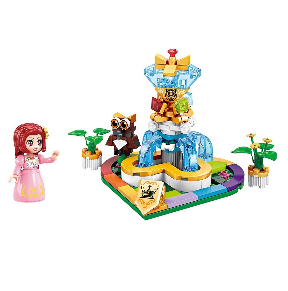 Set de constructie Qman Princess Leah Fantana Curcubeului 148 piese - poza 1