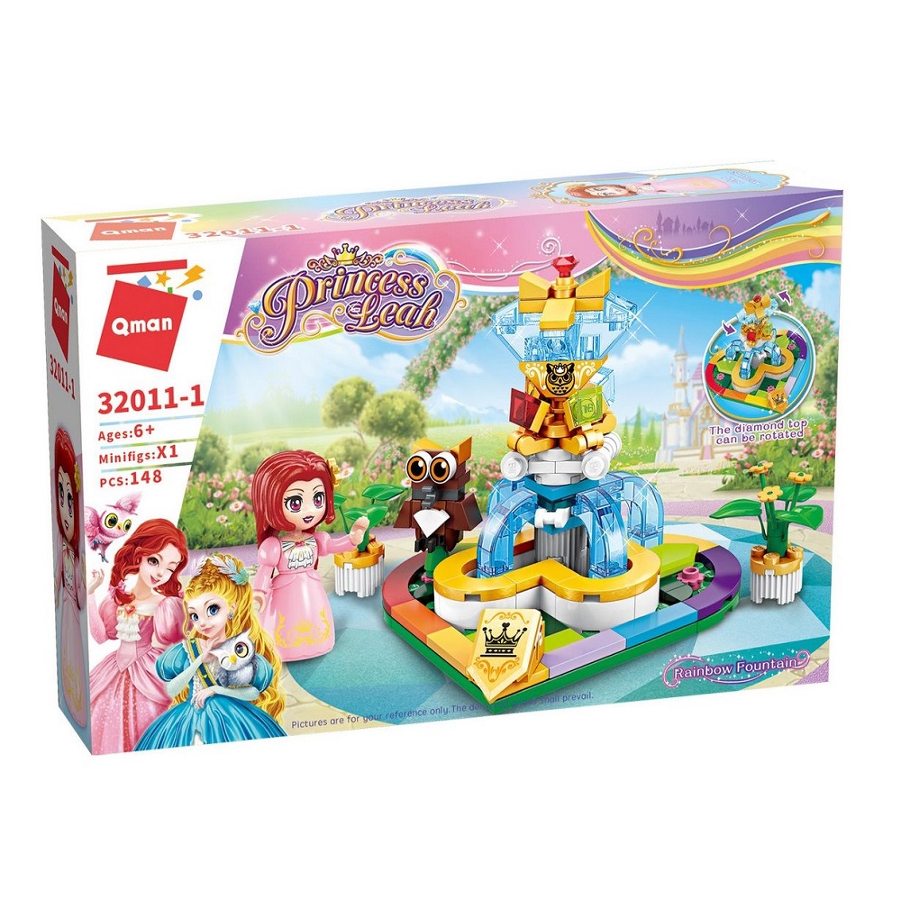 Set de constructie Qman Princess Leah Fantana Curcubeului 148 piese - poza 2
