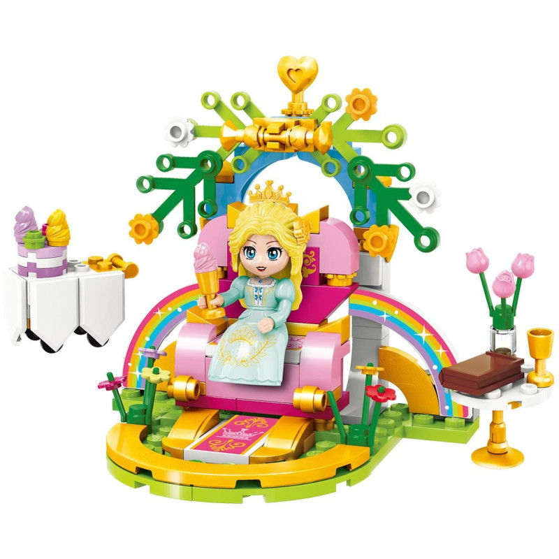 Set de constructie Qman Princess Leah Tronul Curcubeu 146 piese - poza 1