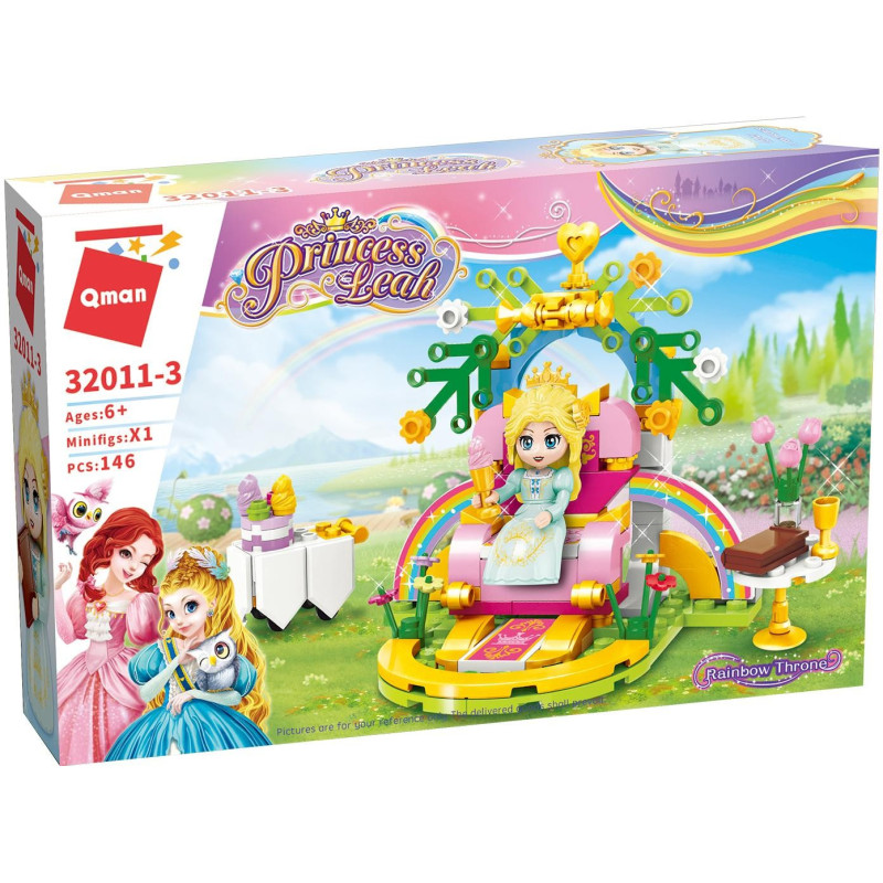 Set de constructie Qman Princess Leah Tronul Curcubeu 146 piese - poza 2