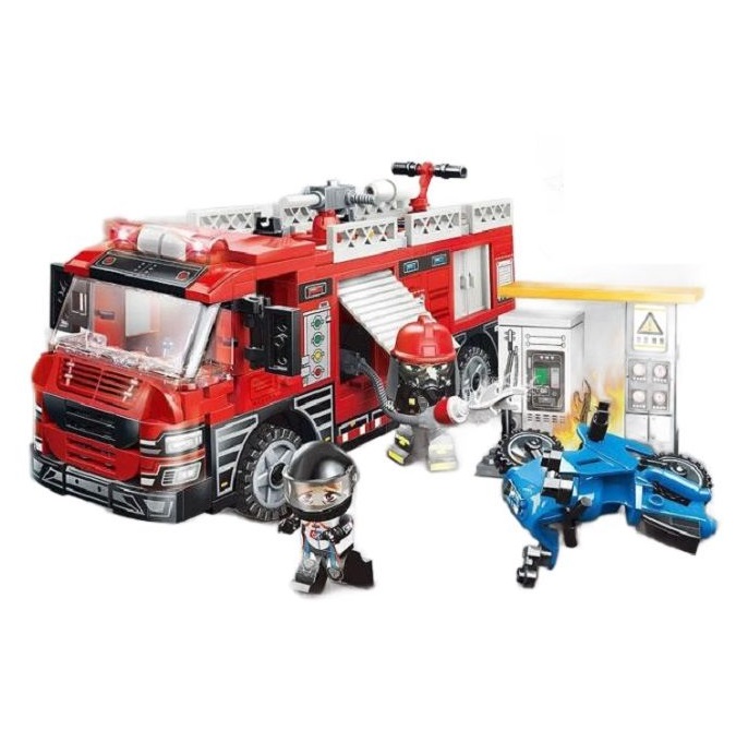 Set de constructie Qman Statie de Pompieri 275 piese - poza 1
