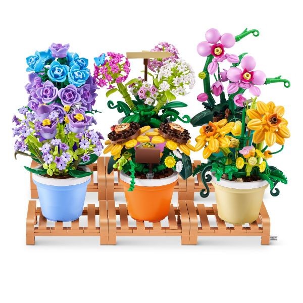 Set de constructie Zuru Max Flori de gradina in ghiveci diverse modele - poza 3