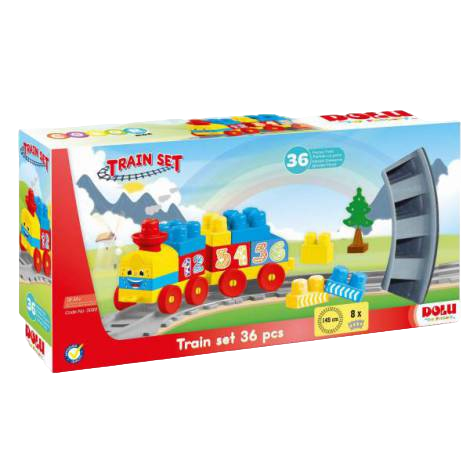 Set de constructii cu trenulet - 36 piese