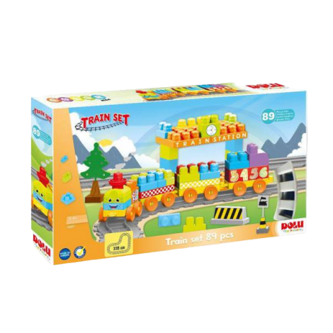 Set de constructii cu trenulet - 89 piese - poza 1