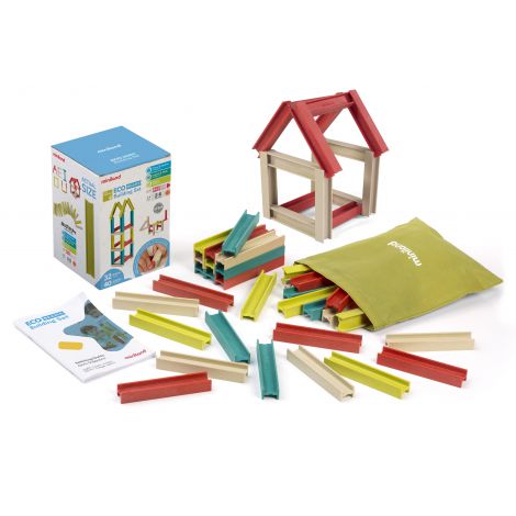 Set de constructii ECO Beams - STEM, Miniland Educational, Ecofriendly, lemn plastic - poza 1