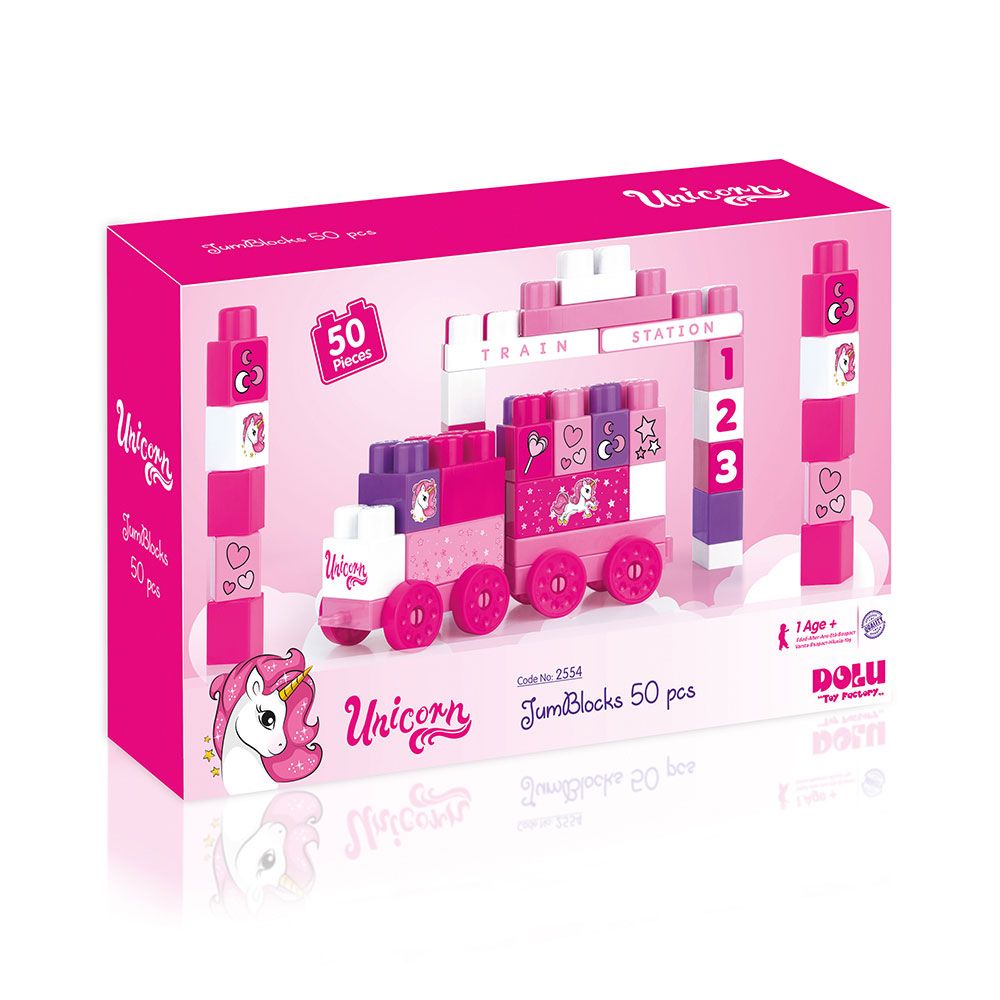 Set de construit trenulet Dolu Unicorn 50 piese - poza 2