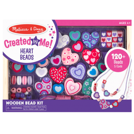 Set de creatie cu margele din lemn Inimioare Deco Melissa & Doug 4175 - poza 1