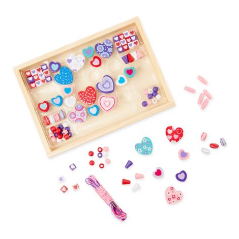 Set de creatie cu margele din lemn Inimioare Deco Melissa & Doug 4175 - poza 4