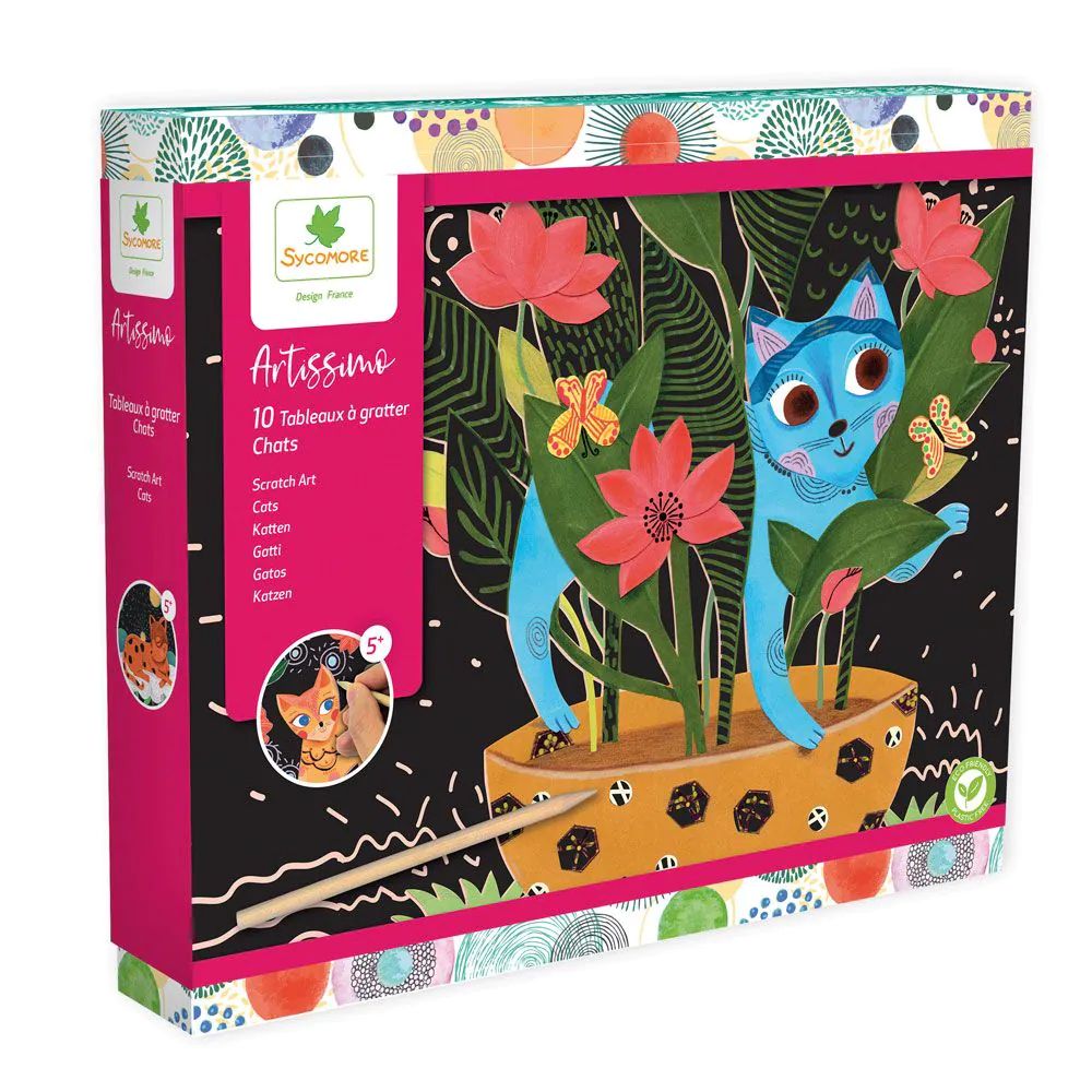 Set de creatie cu planse de razuit Sycomore L Pisici - poza 2