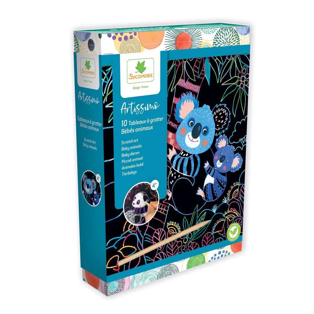 Set de creatie cu planse de razuit Sycomore S Artbaby Animale - poza 1