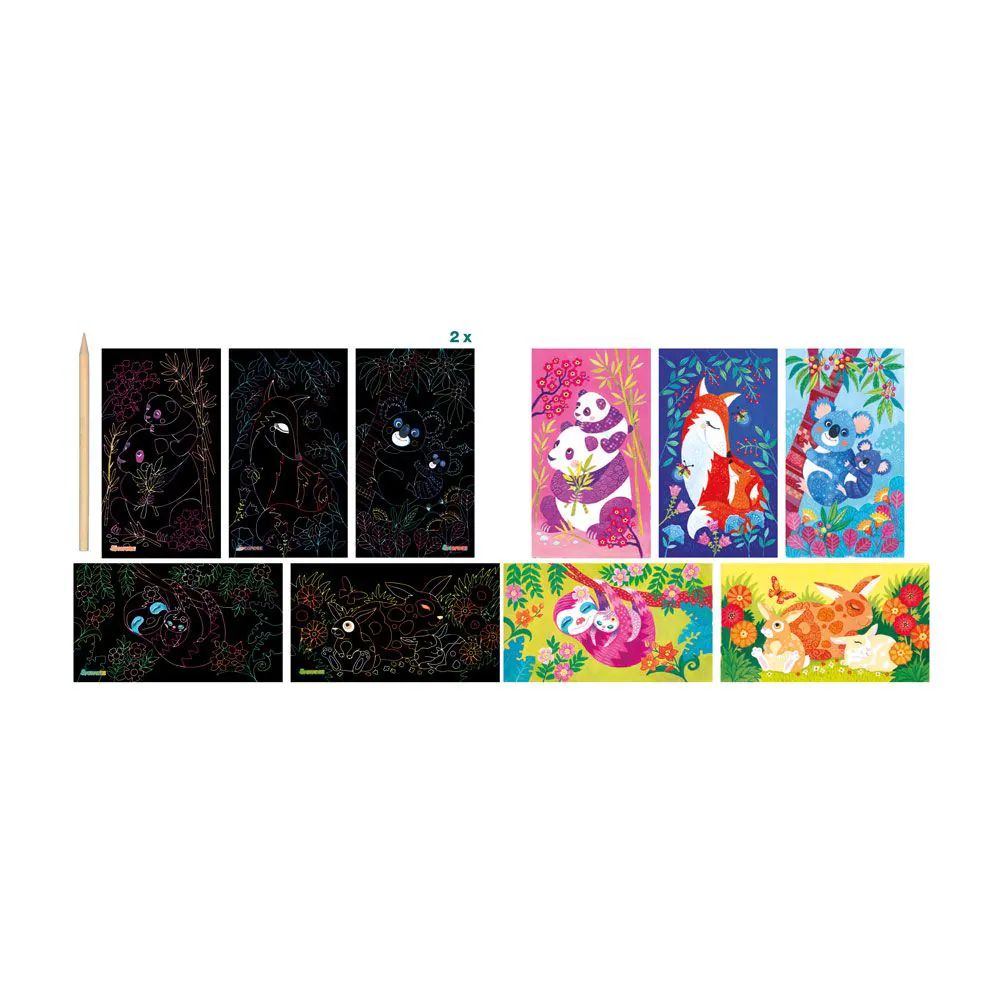 Set de creatie cu planse de razuit Sycomore S Artbaby Animale - poza 2
