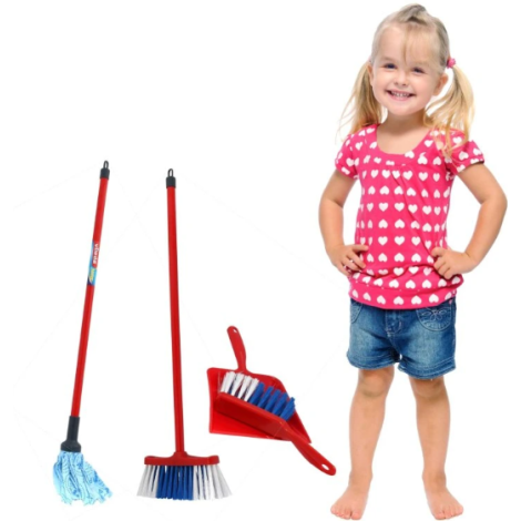 Set de curatenie de jucarie, mop, faras, matura si perie, Vileda - poza 1