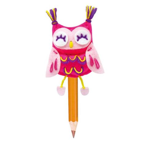 Set de cusut DIY - decoratiune topper pentru creion - Bufnita - poza 2