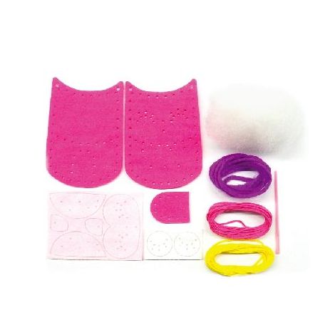 Set de cusut DIY - decoratiune topper pentru creion - Bufnita - poza 3