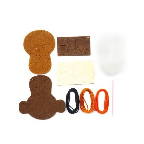 Set de cusut DIY - decoratiune topper pentru creion - Maimuta - poza 3