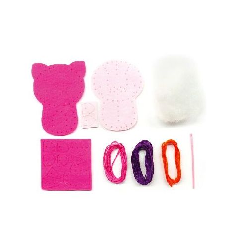 Set de cusut DIY - decoratiune topper pentru creion - Pisicuta - poza 3