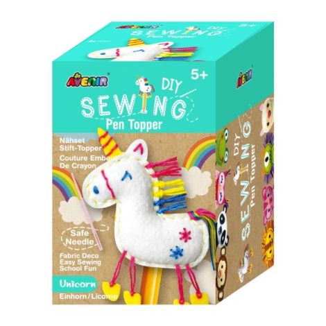 Set de cusut DIY - decoratiune topper pentru creion - Unicorn - poza 1