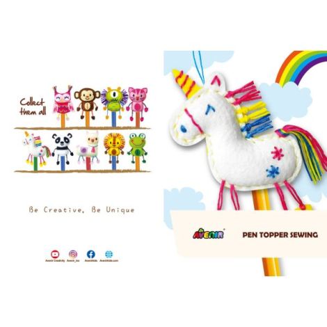 Set de cusut DIY - decoratiune topper pentru creion - Unicorn - poza 4